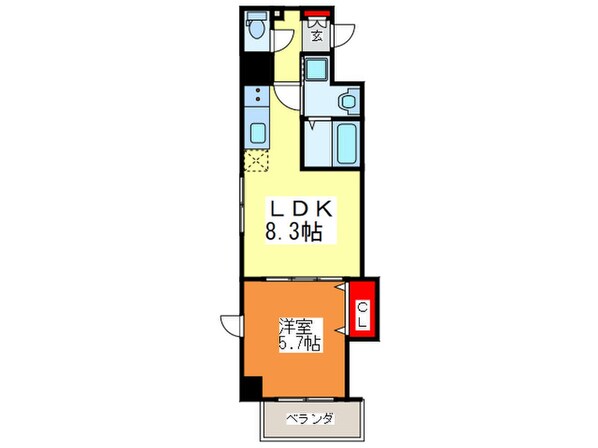 フクダ不動産上本町マンションの物件間取画像